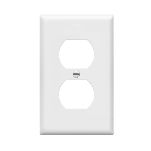 ENERLITES Duplex Receptacle Outlet Wall Plate, Size 1-Gang 4.50" x 2.76", Unbreakable Polycarbonate Thermoplastic, 8821-W, White - color: White, size: Standard Size