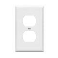 ENERLITES Duplex Receptacle Outlet Wall Plate, Size 1-Gang 4.50" x 2.76", Unbreakable Polycarbonate Thermoplastic, 8821-W, White - color: White, size: Standard Size