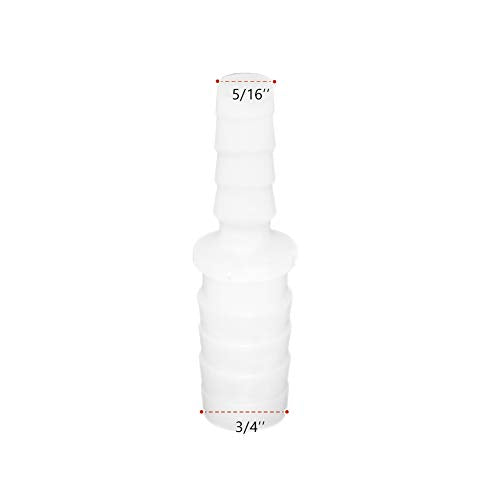 Plastic Hose Barb Reducer Pipe Fittings 3/4" to 5/16" Hose ID Connectors Joint Splicer Mender Adapter Union Boat Water Air Aquarium O2 Fuel (Pack of 3) - size: 3/4" to 5/16"
