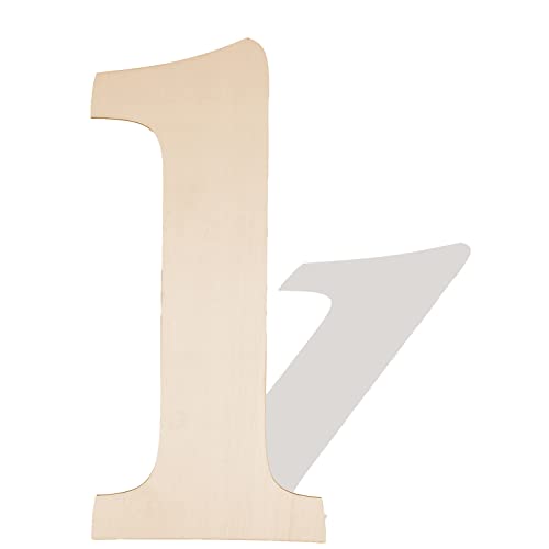 17 Inch Large Wooden Numbers 1, Wood Numbers Cutout for DIY Crafts - color: 1, size: 17 Inch