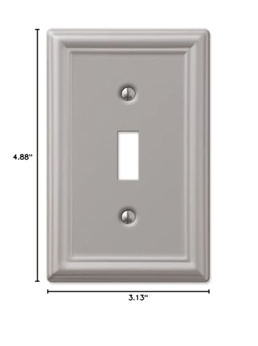 Amerelle 149TBN Chelsea Wallplate, 1 Toggle, Steel, Brushed Nickel, 1-Pack - color: Brushed Nickel, size: 1 Toggle