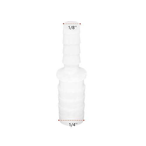 Plastic Hose Barb Reducer Pipe Fittings, 1/4" to 1/8" Hose ID Connectors Joint Splicer Mender Adapter Union Boat Water Air Aquarium O2 Fuel (Pack of 3) - size: 1/4" to 1/8"