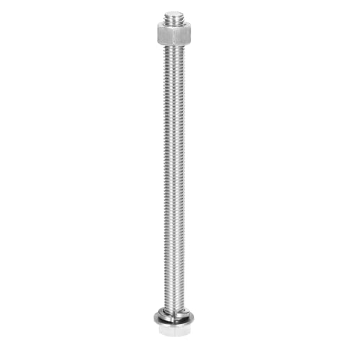 MECCANIXITY M12 x 180mm 304 Stainless Steel Hex Head Screws Bolts, Nuts, Flat & Lock Washers Assortment Kit, Fully Threaded, Bright Finish for Home, Electronic, Machine, 1 Sets - size: M12 x 180mm
