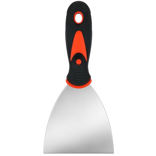 SteadMax 4 in Putty Knife Scraper, Soft Grip Metal Spackle Tool