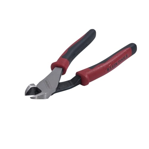 Klein Tools J248-8 Pliers, Made in USA, Diagonal Cutting Pliers with Angled Head, Short Jaws, High-Leverage Design, 8-Inch
