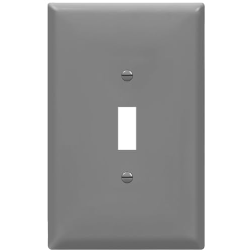 ENERLITES Toggle Light Switch Wall Plate, Gloss Finish, Jumbo Switch Cover, Oversized 1-Gang 5.5" x 3.5", Unbreakable Polycarbonate Thermoplastic, 8811O-GY, Gray - color: Gray, size: Over-Size