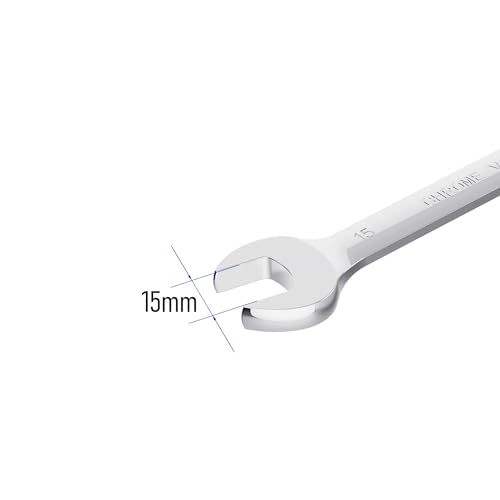 15mm Flex-Head Ratcheting Combination Wrench, 15mm Metric - size: 15mm