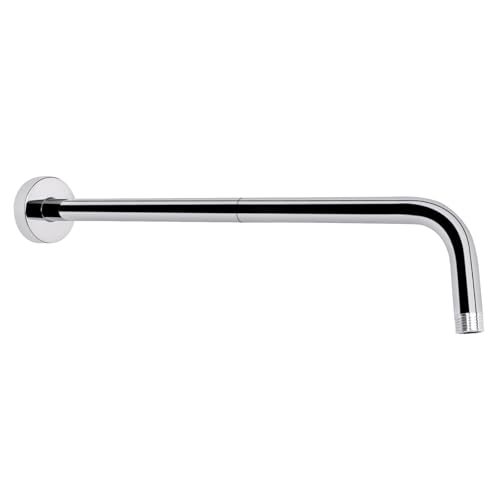 Shower Arm with Flange and Teflon Tape, Wall Mounted Shower Pipe 304 Stainless Steel Extension Arm for Fixed Shower Head & Handheld (20 Inch, Chrome) - color: Chrome, style: 20 Inch