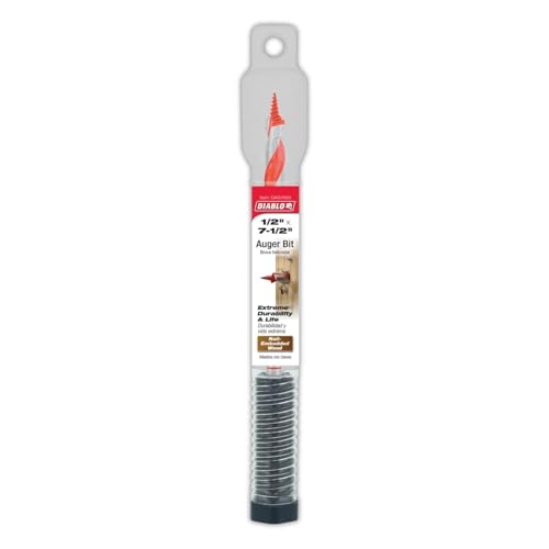Diablo Auger Bit for Wood & Nail-Embedded Wood - 1/2" Dia, 7-1/2" Length
