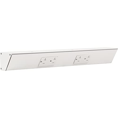 18" White TR Angle Power Strip, White receptacles - color: White, size: 18 Inch