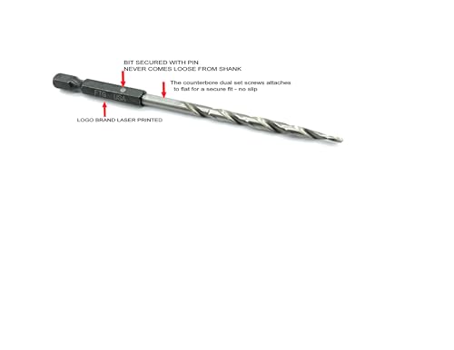 FTG USA #4 (7/64") Wood Countersink Drill Bit 3-Pc Set with 3/8" Depth Stop - size: #4, style: 3 Pc with Depth Stop