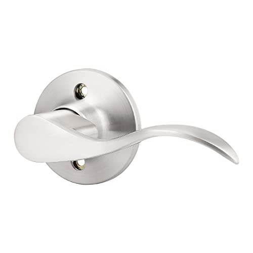 GOBEKOR Single Dummy Door Lever Right-Handed Dummy Door Handle Nickel for Closet French Doors, Non-Turning Door Handle Pull, 1 Pack - size: Right-Handed Dummy Lever