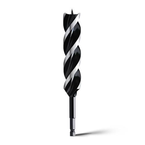 1-1/4" x 9" Auger Drill Bit for Soft and Hard Wood,Hex Shank - size: 1-1/4", style: 9"