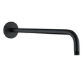 RANDOM 16 Inch Shower Arm with Flange,Stainless Steel 90 Degree Rain Shower Head Extension Arm,Wall-Mounted Shower Head Arm for Fixed Shower Head,Matte Black.RD91018-16MB - color: 16″ Matte Black(Round Flange)