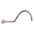 S Shaped Shower Arm, High Rise Shower Head Extension Pipe Standard 1/2" Connection with Flange, Awesome Shower Experience-Stainless Steel Bathroom Accessory(16 Inch J-S Shape, Brushed Nickel) - color: Brushed Nickel, style: 16" J Shape