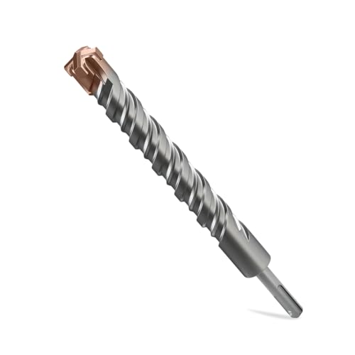 SDS Plus Rotary Hammer Drill Bit, 1-1/8"×10"（28mm×260mm） - 4 Carbide Cutting Edges & Coated Head | Heavy-Duty for Masonry, Concrete, Natural Stone, Brick Walls - size: 1-1/8"×10"（28mm×260mm）