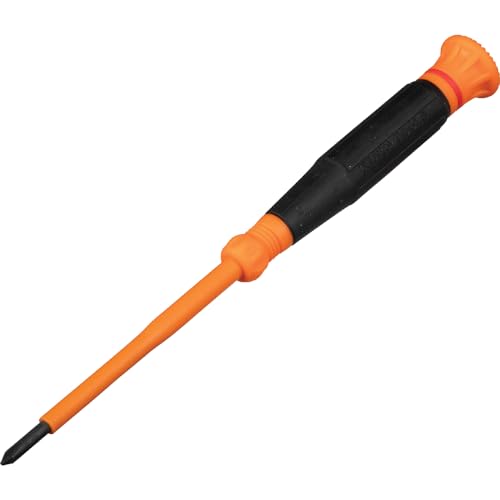 Klein Tools 6233INS Insulated Precision Screwdriver, #0 Phillips Mini Electrician Screwdriver, 1000-Volt, Cushion-Grip Handle - style: #0 Phillips