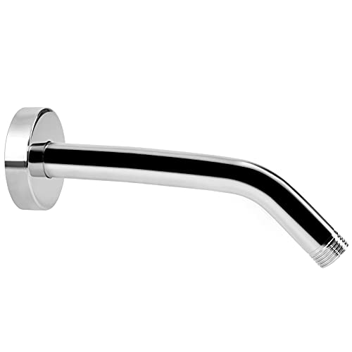 NearMoon Shower Arm with Flange, Made of 304 Stainless Steel Shower Extension Extender Pipe, Wall-Mounted for Fixed Bathroom Showerhead, Never Rust (10 Inch, Chrome Finish) - color: Chrome Finish, size: 10 Inch