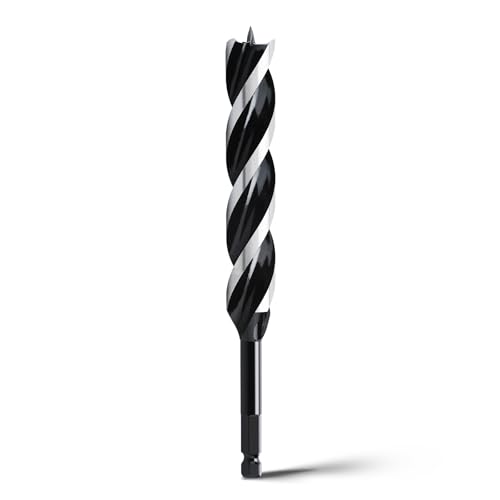 1-1/8" x 9" Auger Drill Bit for Soft and Hard Wood,Hex Shank - size: 1-1/8", style: 9"