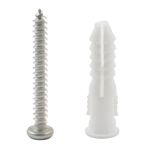 Drywall Anchors and Screws Kit, 100 Pcs, #8-#10 1" White - size: 1"