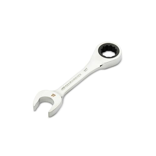 GEARWRENCH 15mm 90-Tooth 12 Point Stubby Combination Ratcheting Wrench | 86845 - style: 15mm