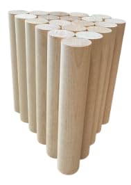 Wooden Dowel Rods, 1 x 6 Inch, 10 Pack, Unfinished Hardwood Sticks for Crafts (10)