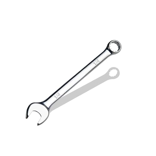 1/4" SAE Combination Wrench, CR-V Steel with Mirror Polish, 12-Point Design, 15-Degree Offset, Perfect for Auto Repair, Household, Car & Truck Emergency - size: 1/4"