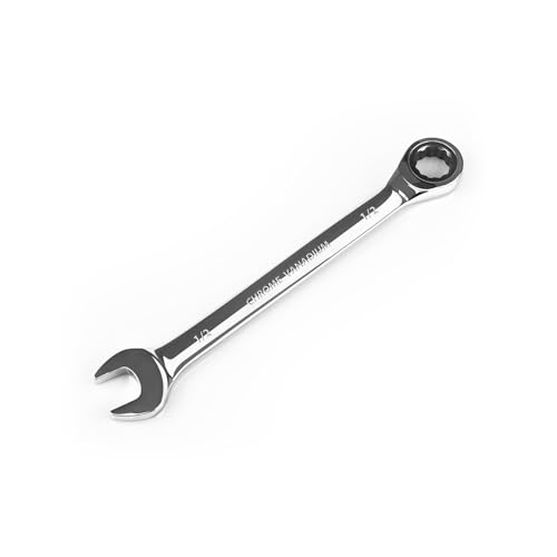 Egofine 1/2 inch Ratcheting Combination Wrench SAE, Industrial Grade Gear Spanner with 12-Point Design, 72-Tooth Ratchet, Chrome Vanadium Steel - size: 1/2"