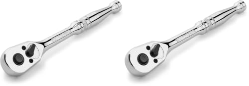 WORKPRO 1/4-Inch Drive Ratchet, Quick-Release Reversible Ratchet Wrench, 72-Tooth Handle, Chrome Alloy Made, Cr-Mo Head, Full Polished (Pack of 2) - size: 1/4" (Pack of 2)
