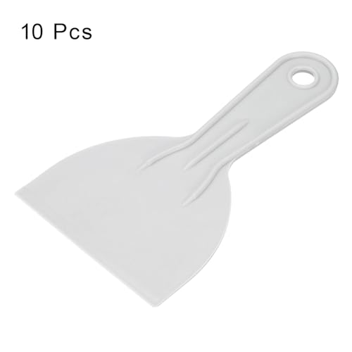 HARFINGTON 10pcs Putty Scraper 3.9" Width 2mm Thin Flexible Plastic Putty Knives for Taping Drywall Spreading Painting Wall Scratching Gray - size: 3.9"
