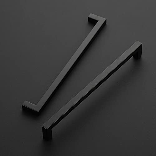 Ravinte Matte Black Cabinet Handles Square Pulls 10 Inch 3 Pack - size: 10-1/2 Inch (10 Inch Hole Center)