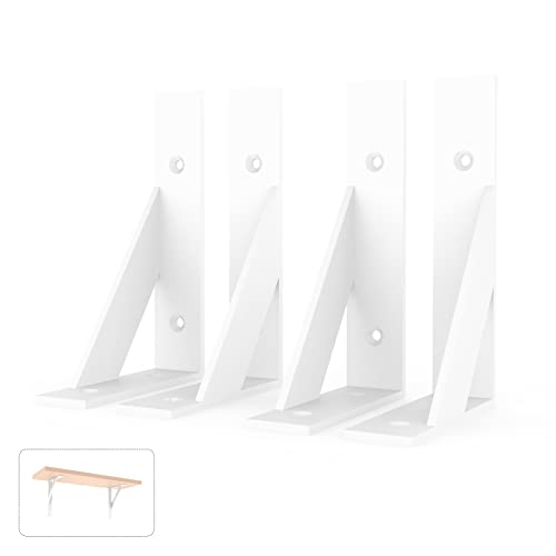 Shelf Brackets,White Shelf Brackets 6 x 4 Inch 4Pack - size: 4x6inch-white