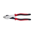 Klein Tools J248-8 Pliers, Made in USA, Diagonal Cutting Pliers with Angled Head, Short Jaws, High-Leverage Design, 8-Inch
