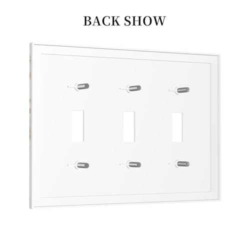 White Gray Gold Marble Light Switch Cover Decorative Wall Plate - color: 3 Gang Triple Toggle