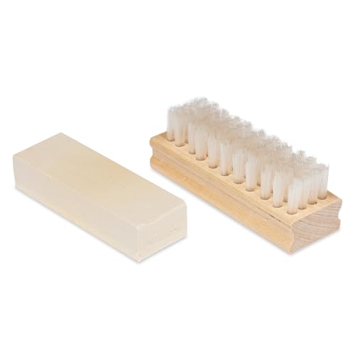 Angelus Suede & Nubuck Cleaner Kit - 1 Cleaning Eraser Block and 1 Nylon Bristle Brush - Eliminates Stains, Removes Spots, Restores Nap - for Leather Suede Shoe, Handbags, Jackets, Boots, Furniture