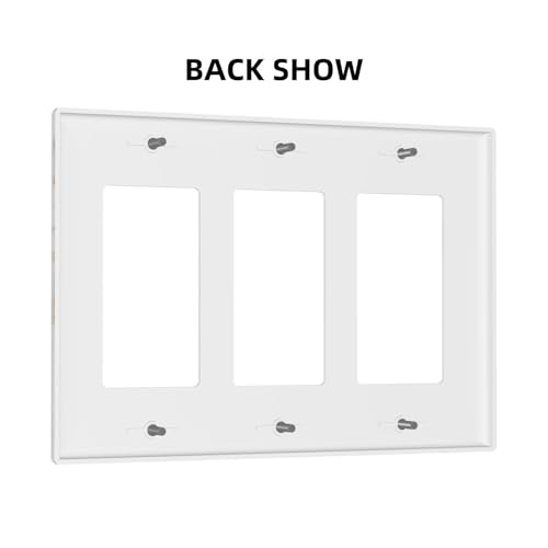 White Gray Gold Marble Light Switch Cover Decorative Wall Plate - color: 3 Gang Triple Rocker