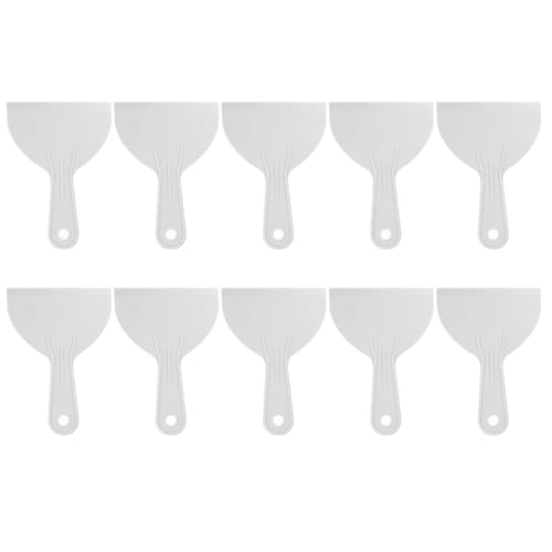 HARFINGTON 10pcs Putty Scraper 4.9" Width 1.7mm Thin Flexible Plastic Putty Knives for Taping Drywall Spreading Painting Wall Scratching Gray - size: 4.9"