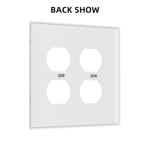 Beige Marble Pattern Light Switch Cover Modern Wall Plate Decorative 2 Gang Double Duplex Outlet Switch Plates Electrical Outlet Faceplate for Bathroom Kitchen Bedroom 4.6" x 4.5" - size: 2 Gang Double Duplex Outlet