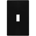 TG Mid-Size Screwless Toggle Light Switch Cover Plate, 1 Pack, Black - color: Black, size: 1 Gang
