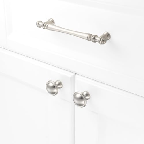 KOOFIZO 10 Pack Dia.1-1/4 Inch Brushed Nickel Kitchen Cabinet Knobs Nickel Cabinet Knobs Silver Cabinet Hardware K30 for Cabinets Drawer Dresser Cupboard Bedroom Bathroom - color: Brushed Nickel, size: Knob 1 - 10Pcs