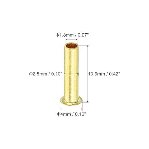 YOKIVE 50 Pcs Brass Ferrule Fittings, Compression Sleeves Ferrule Ring Assortment Kits, Great for Air Water Tubes (Brass Tone, 2.5mm OD) - size: 2.5mm