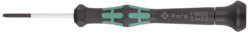 Wera 05118005002 Kraftform Micro 2035 Slotted Electronics Precision Screwdriver, 2mm Head, 40mm Blade Length - size: Slotted 2mm Head , 40mm Blade