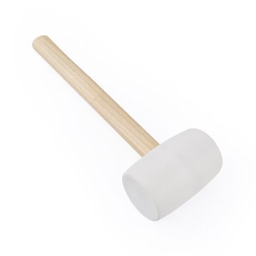 Gunpla Rubber Mallet - 8 oz Anti-Slip Wooden Handle Soft Double Face White Rubber Head Mallet for DIY, Tile Setting, Laminate Flooring Installs & More - size: 8oz