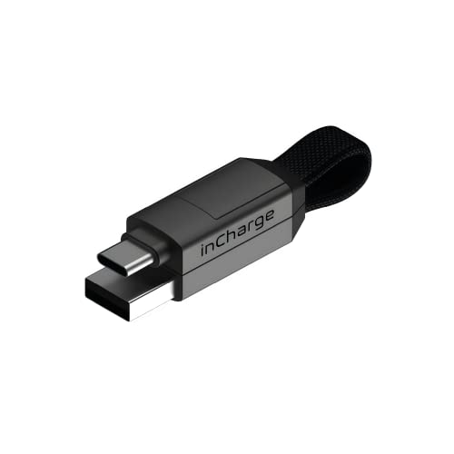 Rolling Square inCharge 6 - Keychain USB C Charger Cable, Lightning Cable and Micro-USB for Smartphone, Universal Cable Charger 6 in 1, USB Plug, 15W, Gray - color: Gray