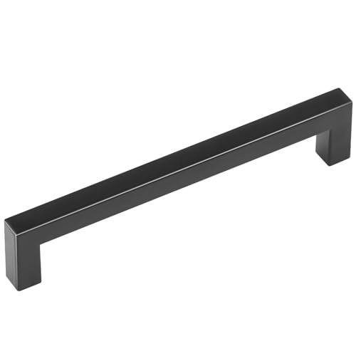 VEVOR 30 Pack Black Cabinet Pulls, 5.03in / 128mm Center to Center Kitchen Cabinet Drawer, Rust and Scratch-Resistant Hardware, Stainless Steel Door Handles for Kitchen Bathroom Bar Hardware Matte - size: 5 inch Hole Centers(128mm)
