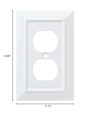 Franklin Brass Classic Architecture (1-Pack) Outlet Covers Pure White 1-Gang Wall Plate Single Duplex Switch Plates Electrical Guard W35242-PW-C - size: 1 Count (Pack of 1), style: Duplex