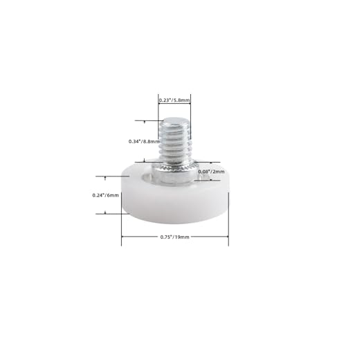 12 Pcs 3/4 Inch Drawer Rollers, Drawer Slide Roller 19 mm Drawer Pulley Replacement Wheels Bearing Small Pulley Plastic Pulley - size: 3/4 Inch