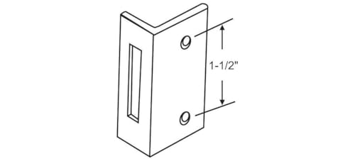 Brixwell Inswing Keeper for Slide Latch, Metal Construction with Chrome Finish, 1-1/2" Hole Spacing, Replacement Door Keeper for Patio, Sliding, and Latch Hardware Applications