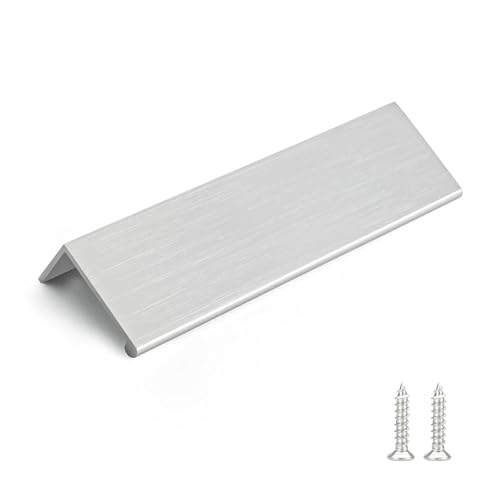 Rergy 10 Pack 4" Cabinet Pulls Brushed Nickel Finger Pulls for Cabinets - color: Brushed Nickel, size: Hole Center: 4in(102mm)