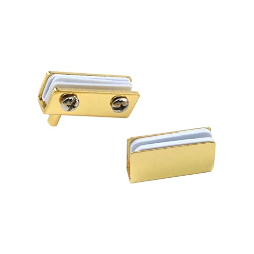 Glass Door Pivot Hinge Glass Door Magnetic Catch with Clamp Set - color: Gold